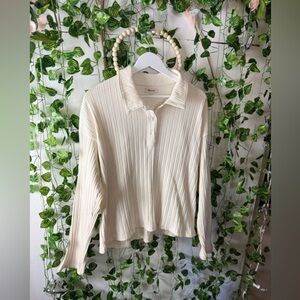 Madewell Variegated Rib Boxy Polo Shirt